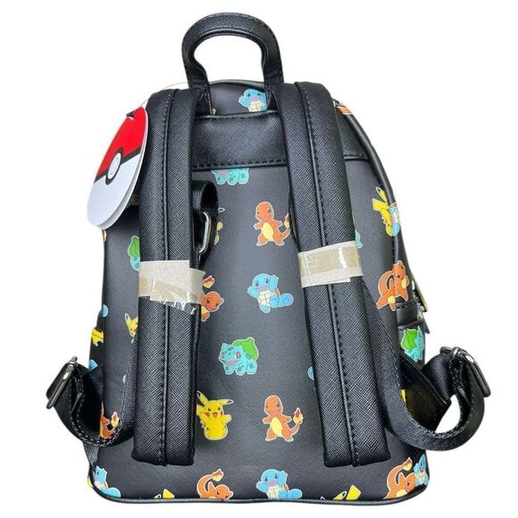 NEW Loungefly CL Exclusive Pokémon Starters Black Mini Backpack main image 5